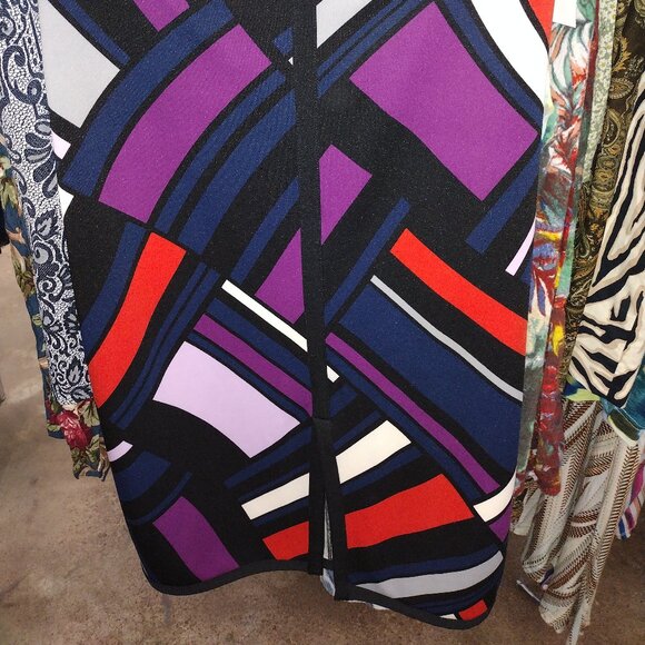 Worthington WOMENS SZ 24 Geometric abstract pencil skirt *2 Way Stretch - Picture 2 of 2